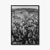 Belo Horizonte Skyline Black and White Fine Art Photo Print, Minas Gerais, Brazil, Poster