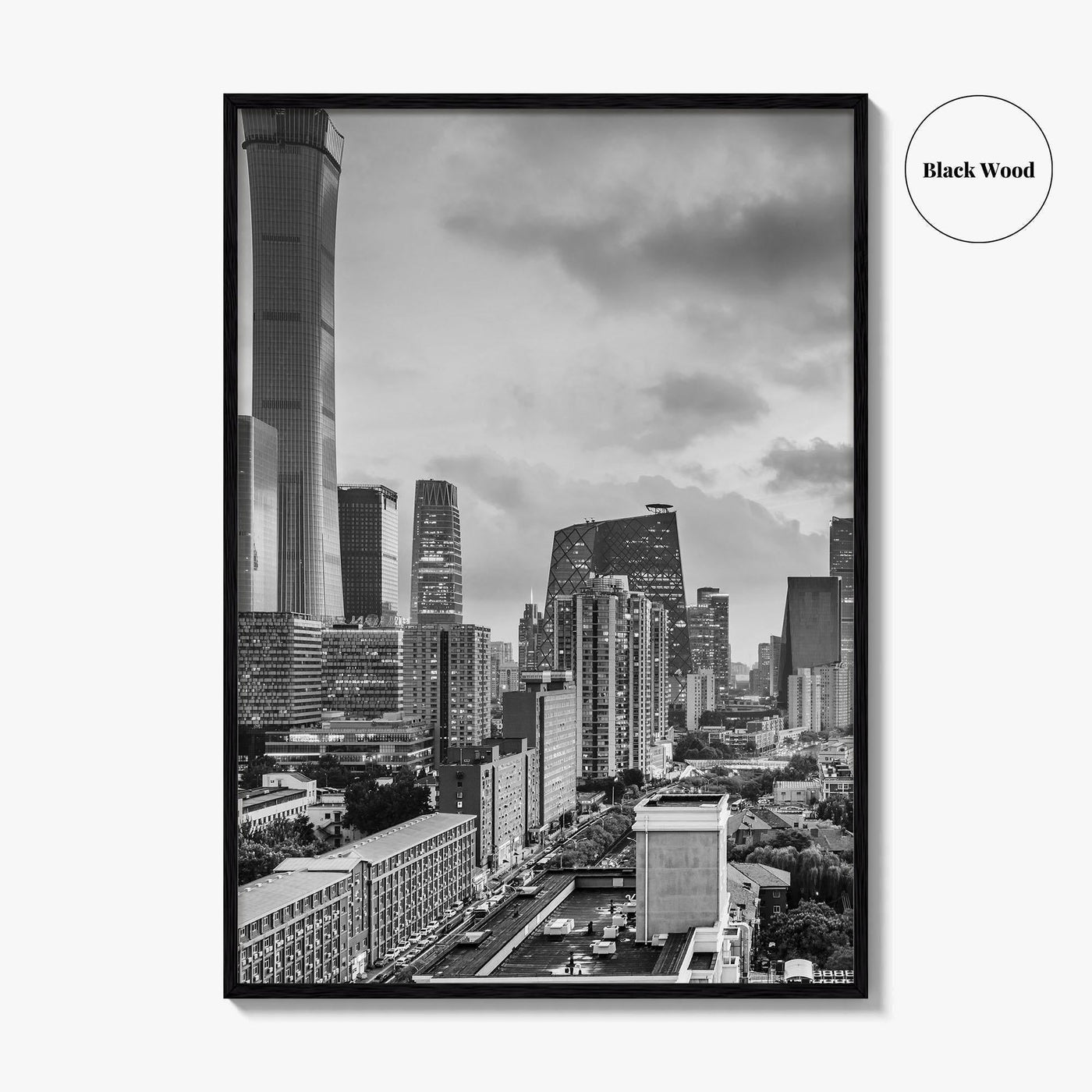 Beijing Black and White Fine Art Photo Print, CBD, Central Business District, China Poster