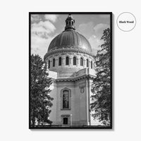 Annapolis Black and White Fine Art Photo Print, Naval Academy Chapel, Maryland, Wall Poster