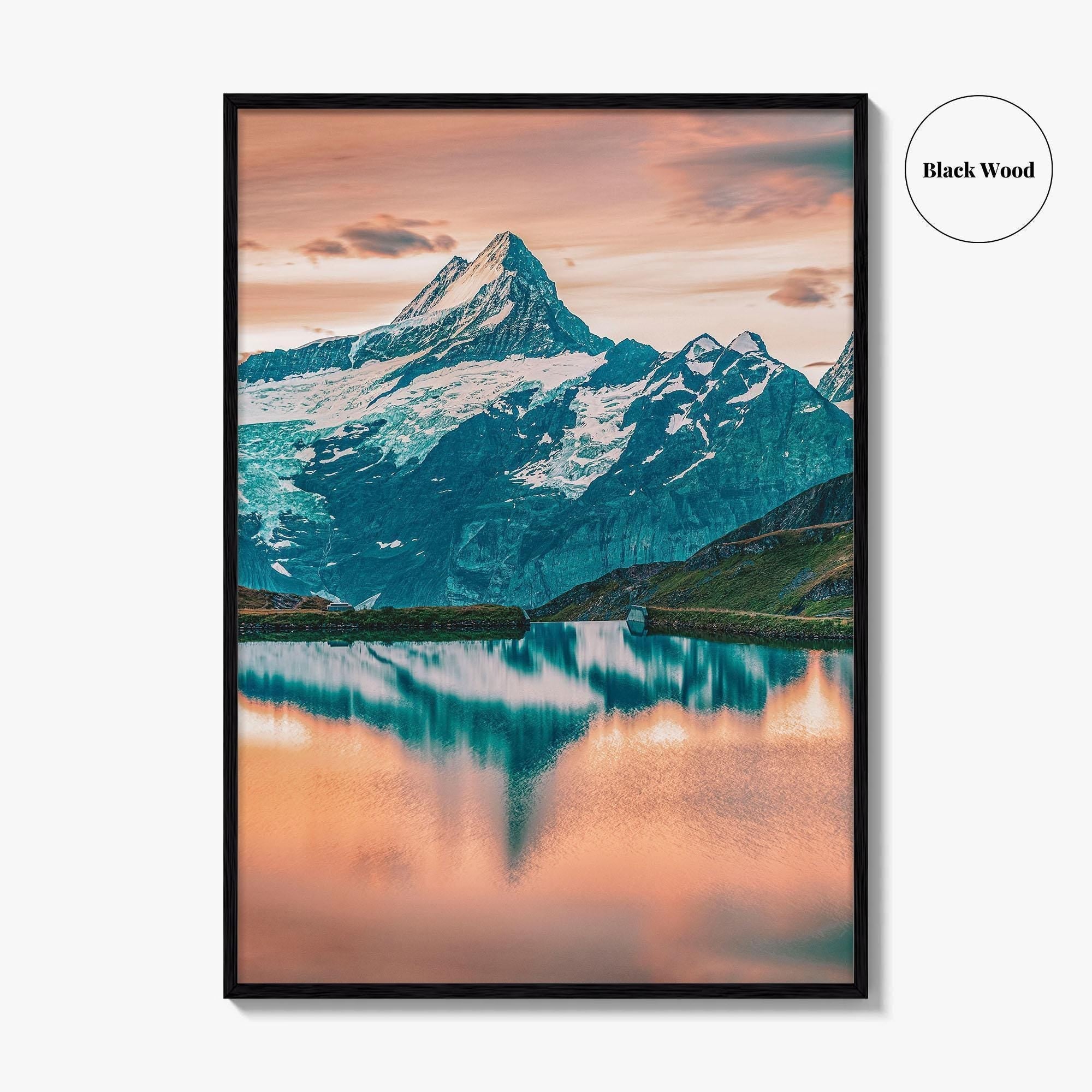 Bachalpsee Switzerland Fine Art Photo Print, Bernese Alps Wall Poster, Schreckhorn Wetterhorn Grindelwald