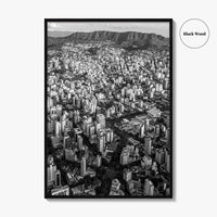 Belo Horizonte Skyline Black and White Fine Art Photo Print, Minas Gerais, Brazil, Poster