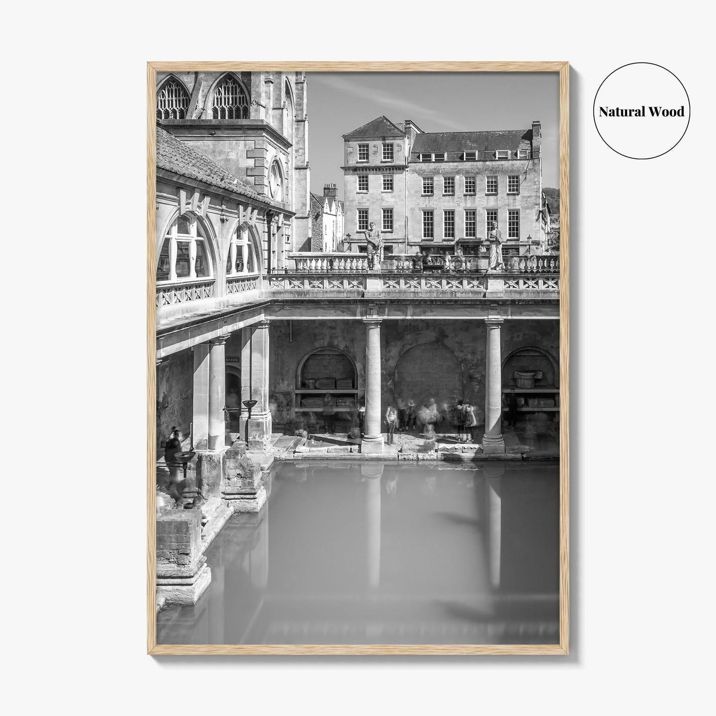 Bath Black and White Fine Art Photo Print, Roman Baths Somerset England Poster