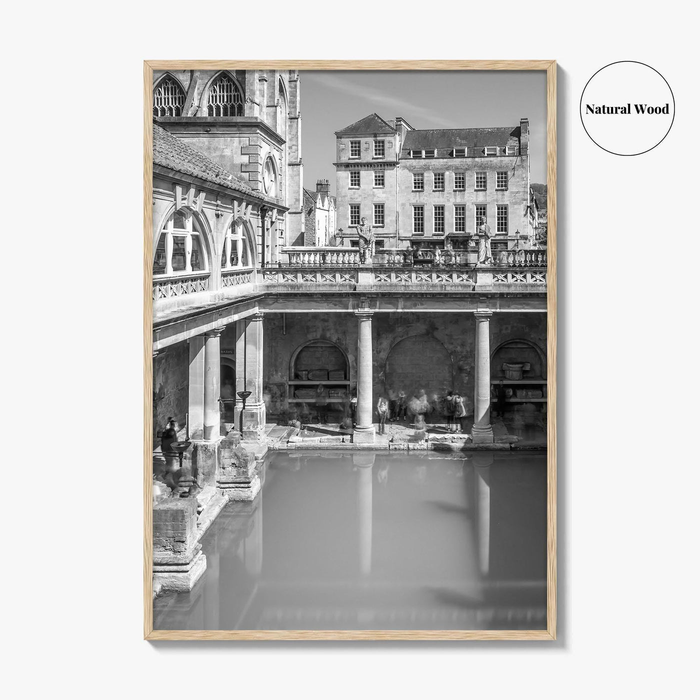 Bath Black and White Fine Art Photo Print, Roman Baths Somerset England Poster
