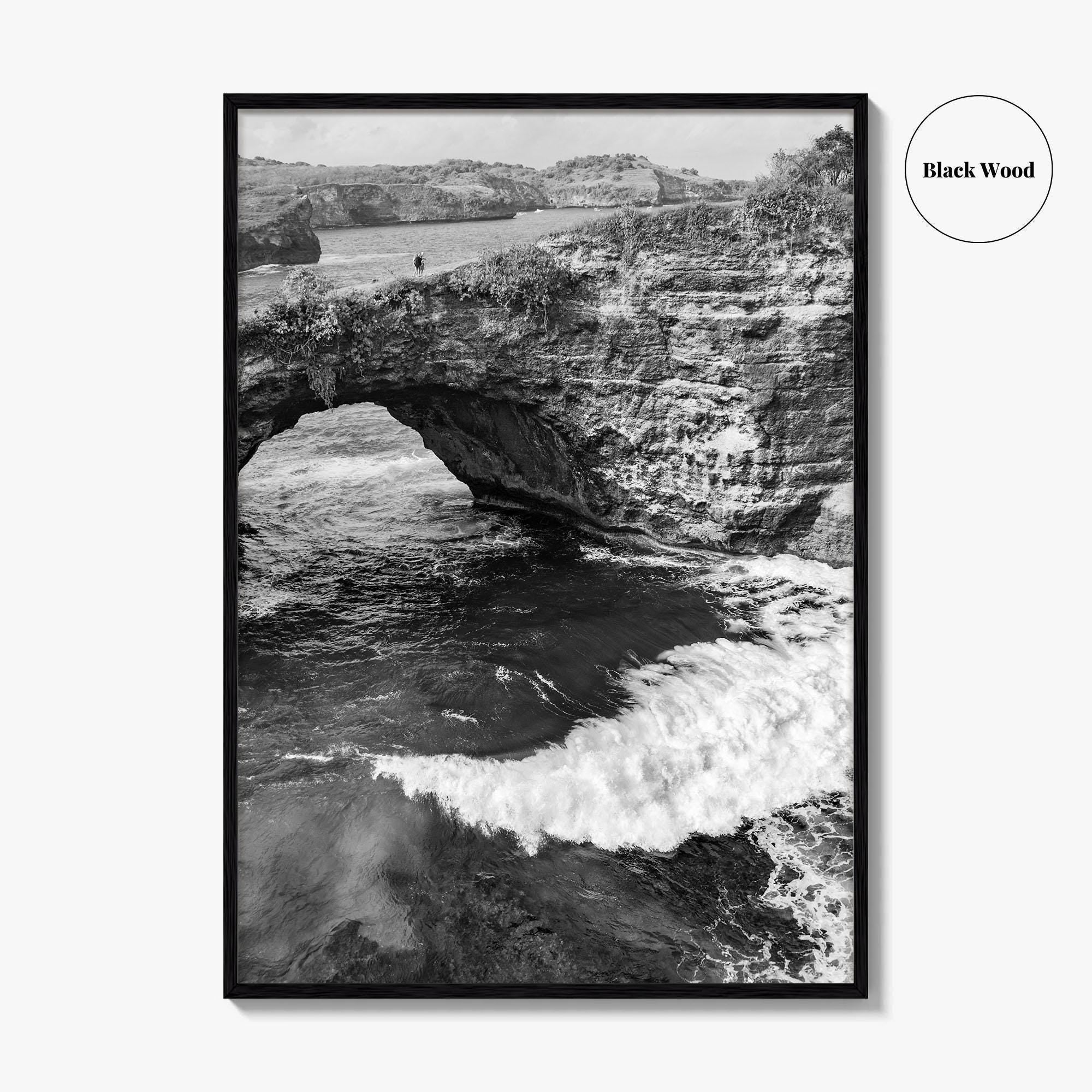 Bali Black and White Fine Art Photo Print, Nusa Penida Broken Bay, Indonesia Poster
