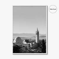 Berkeley Black and White Fine Art Photo Print, Sather Tower, Campanile, California, Wall Decor