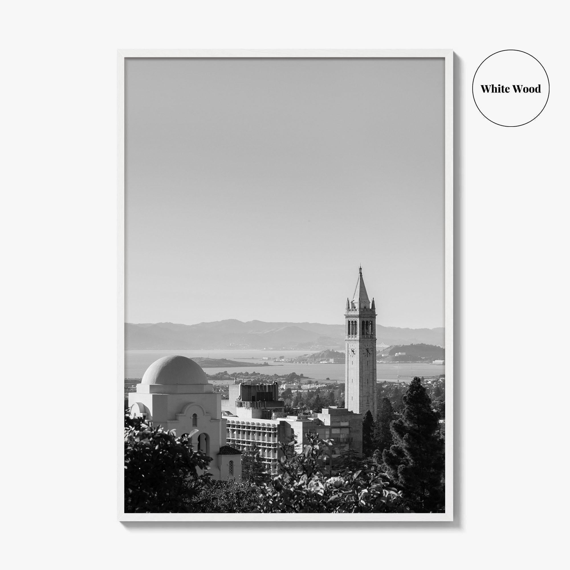 Berkeley Black and White Fine Art Photo Print, Sather Tower, Campanile, California, Wall Decor