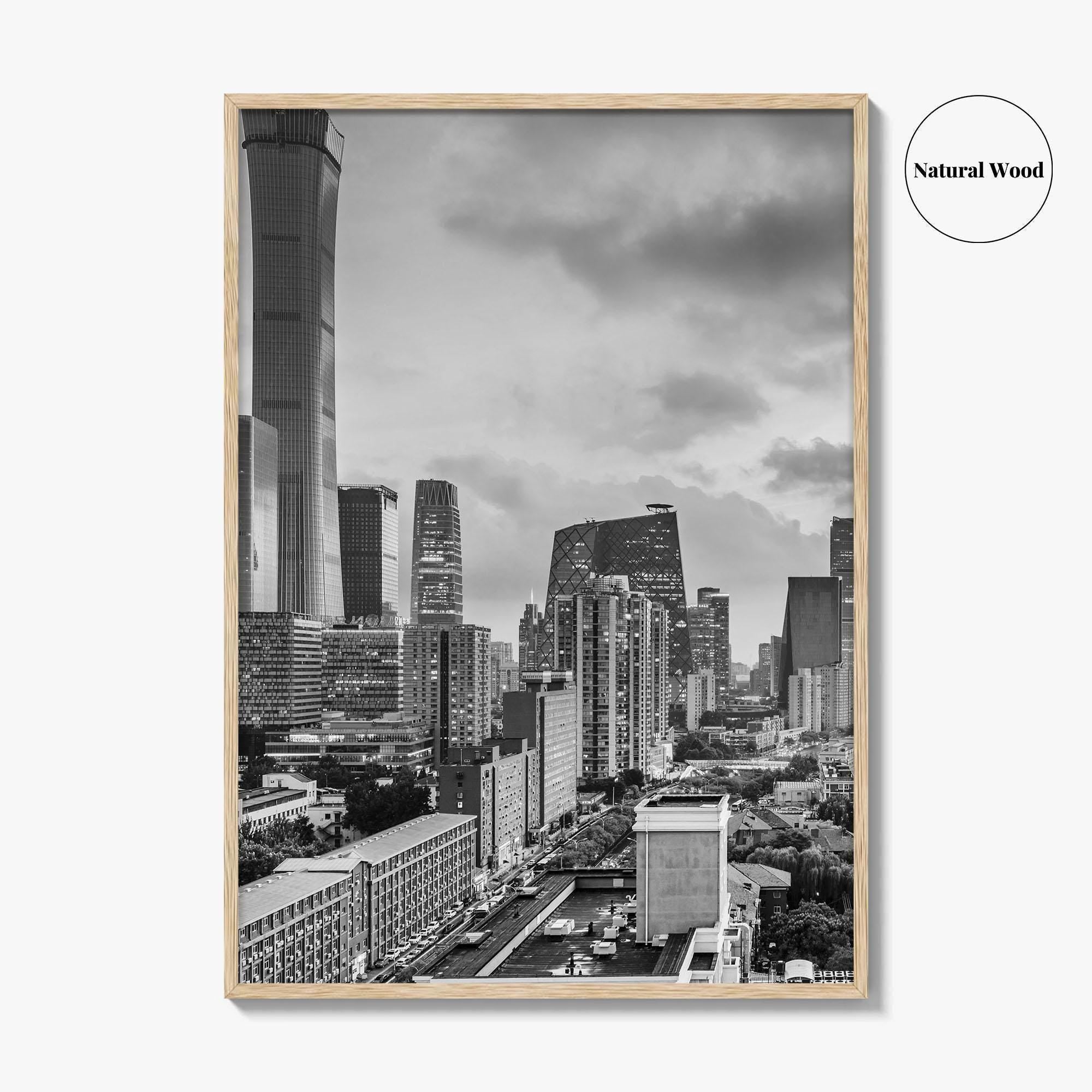 Beijing Black and White Fine Art Photo Print, CBD, Central Business District, China Poster