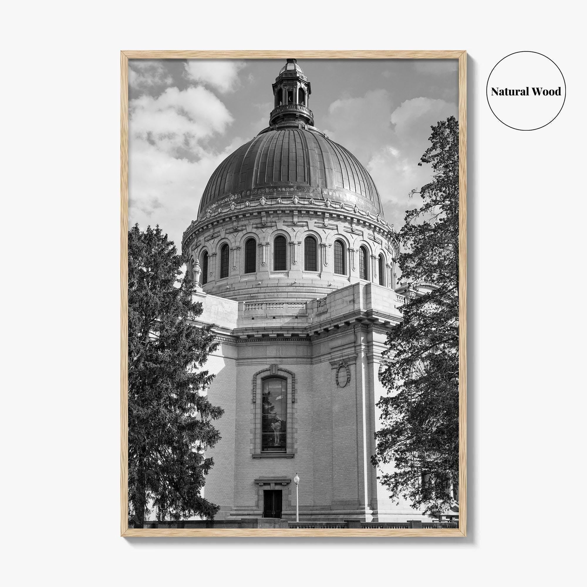 Annapolis Black and White Fine Art Photo Print, Naval Academy Chapel, Maryland, Wall Poster