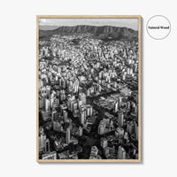 Belo Horizonte Skyline Black and White Fine Art Photo Print, Minas Gerais, Brazil, Poster