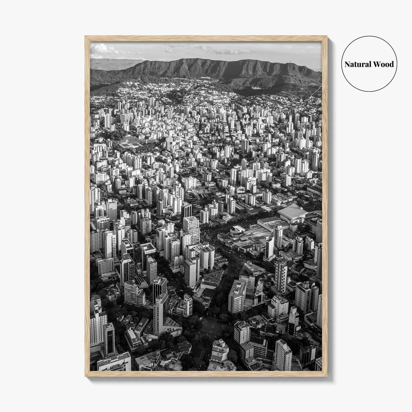 Belo Horizonte Skyline Black and White Fine Art Photo Print, Minas Gerais, Brazil, Poster