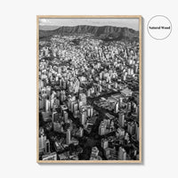 Belo Horizonte Skyline Black and White Fine Art Photo Print, Minas Gerais, Brazil, Poster
