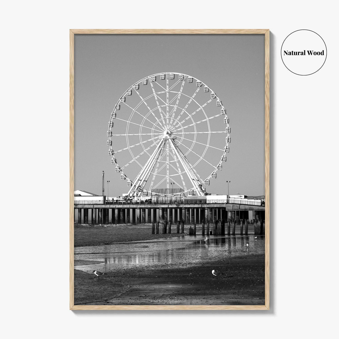 Atlantic City Black and White Fine Art Photo Print, New Jersey Poster, Jersey Shore