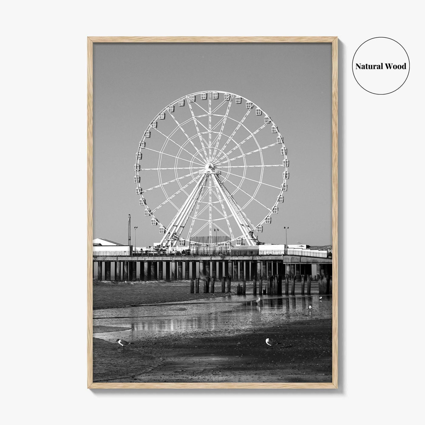 Atlantic City Black and White Fine Art Photo Print, New Jersey Poster, Jersey Shore