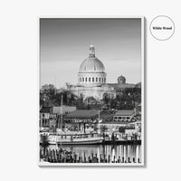 Annapolis Skyline Black and White Fine Art Photo Print, Maryland, Chesapeake Bay Poster