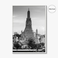 Bangkok Black and White Fine Art Photo Print, Wat Arun Temple Poster, Thailand Poster