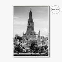 Bangkok Black and White Fine Art Photo Print, Wat Arun Temple Poster, Thailand Poster