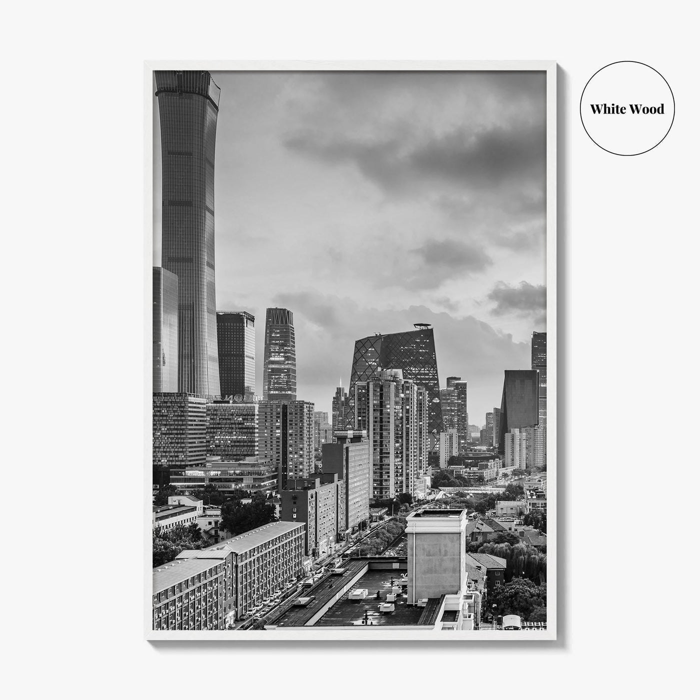 Beijing Black and White Fine Art Photo Print, CBD, Central Business District, China Poster