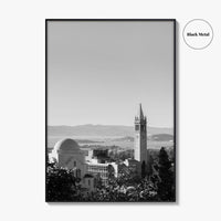 Berkeley Black and White Fine Art Photo Print, Sather Tower, Campanile, California, Wall Decor