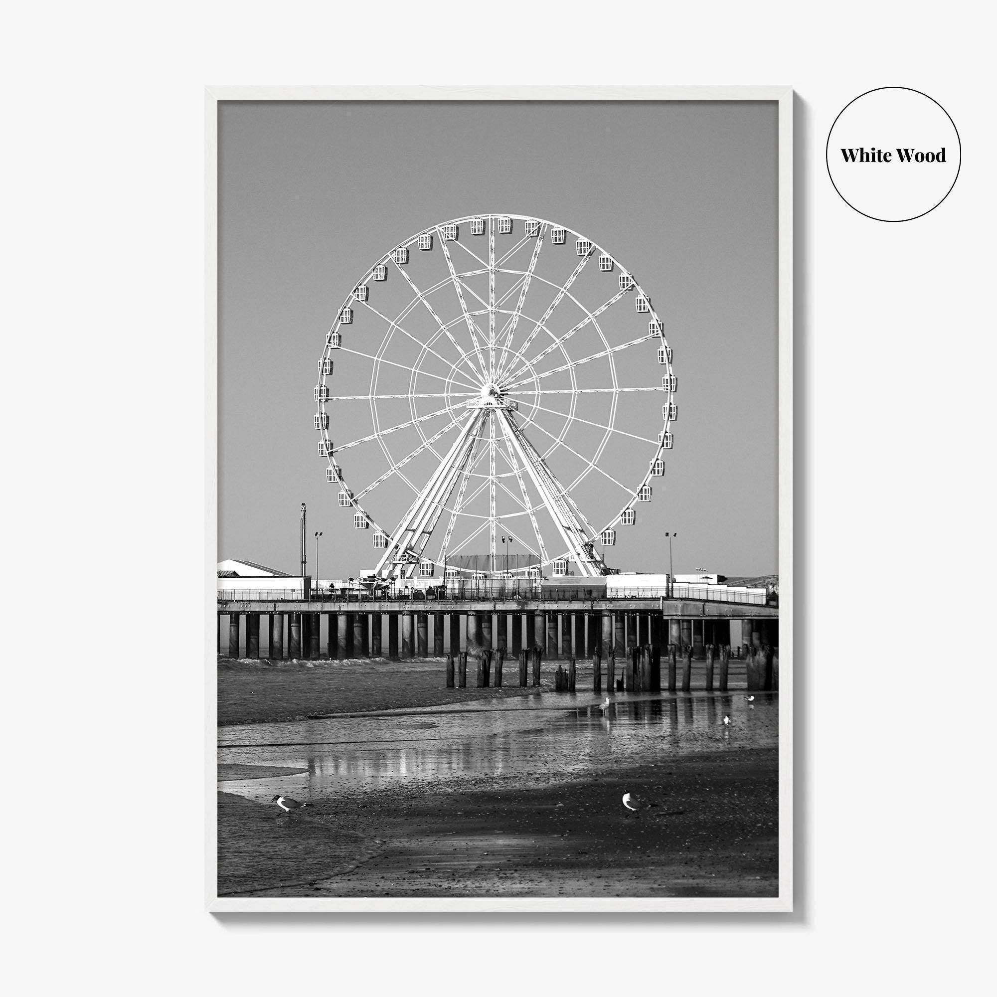 Atlantic City Black and White Fine Art Photo Print, New Jersey Poster, Jersey Shore
