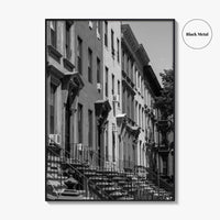 Bedford-Stuyvesant Black and White Fine Art Photo Print, Brooklyn NYC Brownstone Staircases, New York