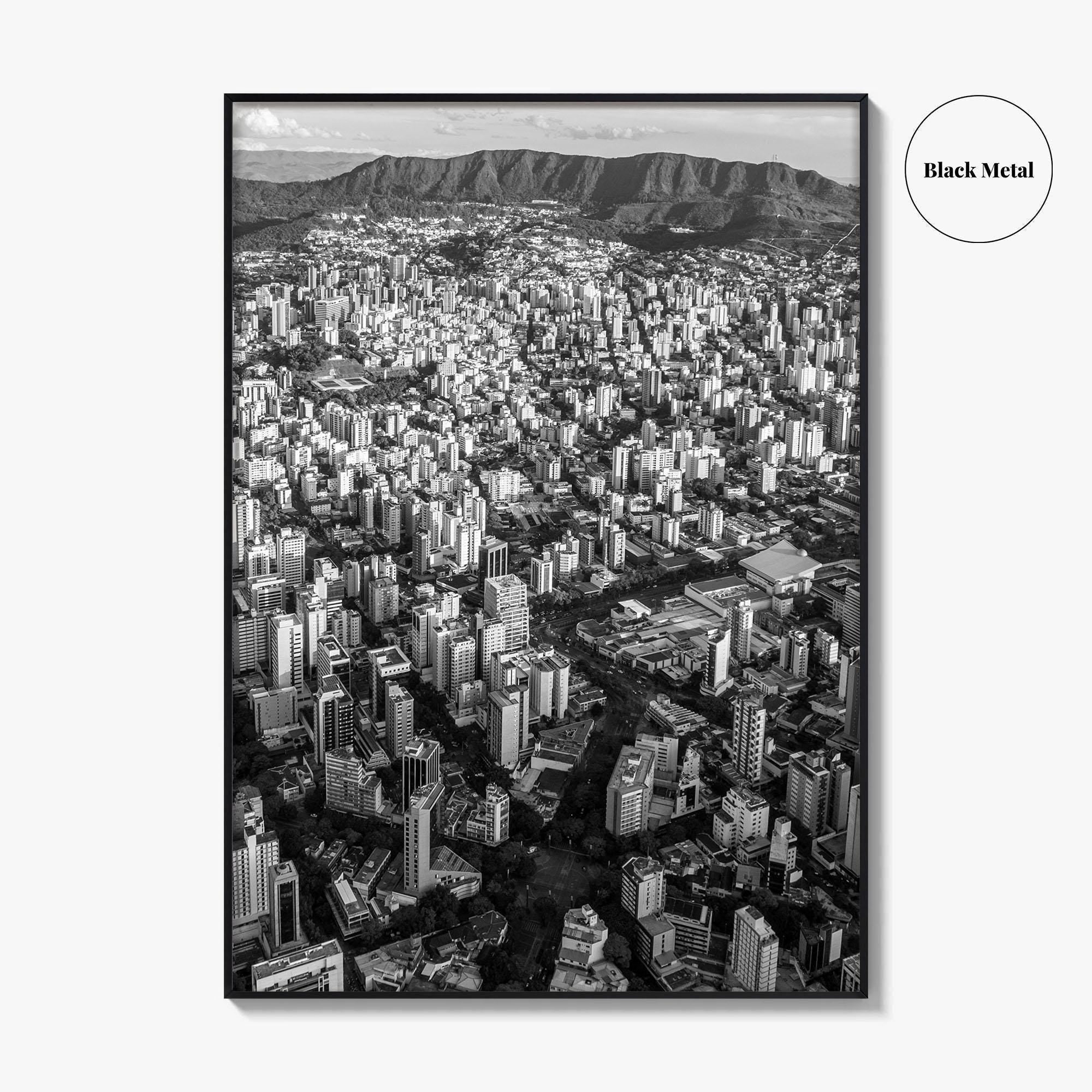 Belo Horizonte Skyline Black and White Fine Art Photo Print, Minas Gerais, Brazil, Poster