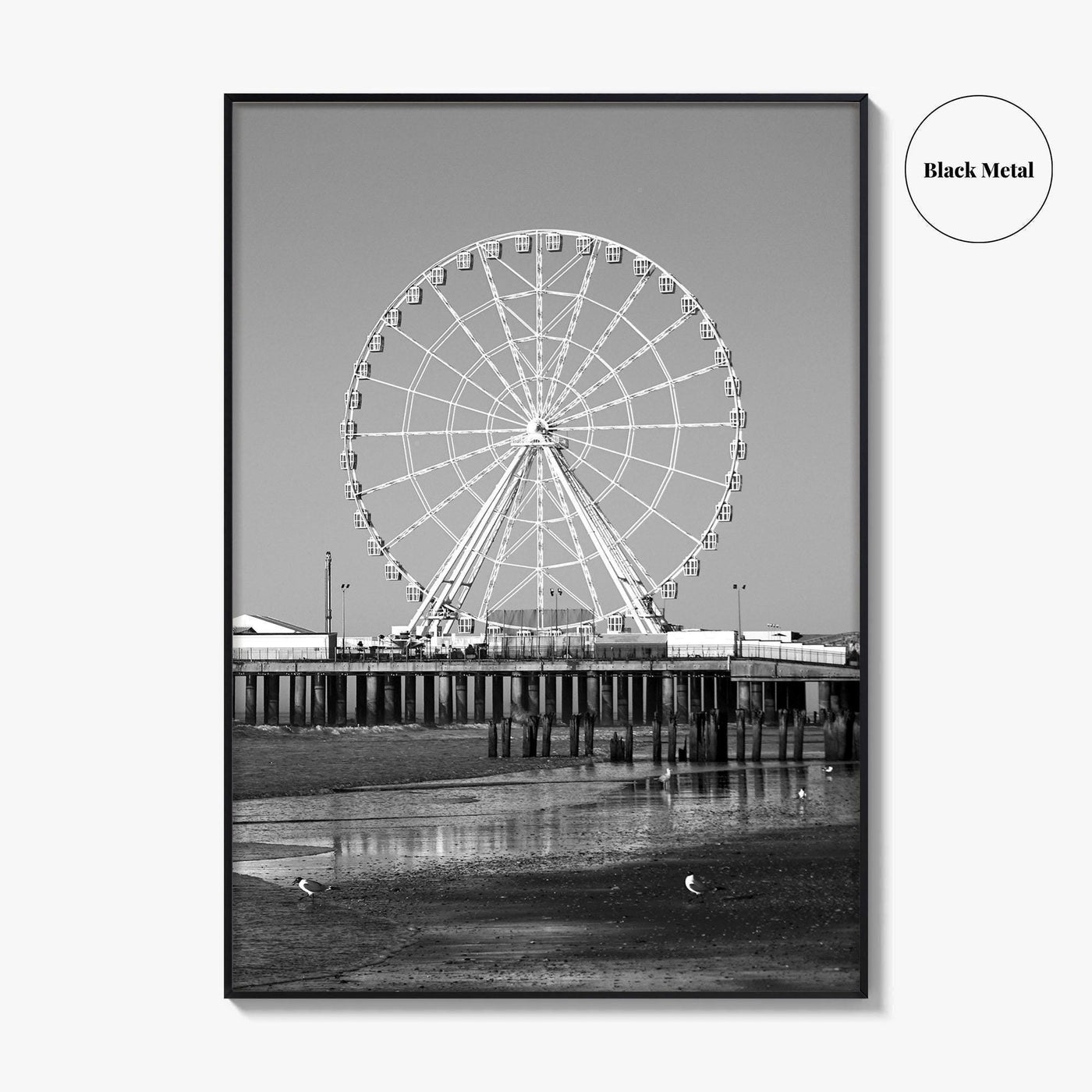 Atlantic City Black and White Fine Art Photo Print, New Jersey Poster, Jersey Shore