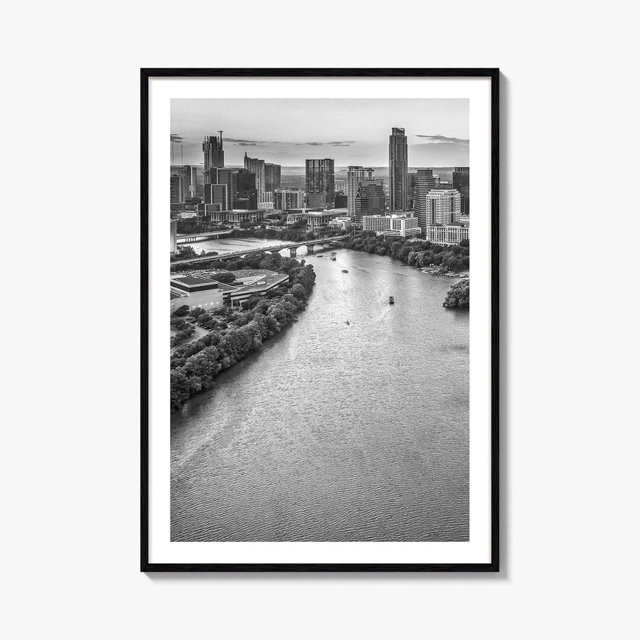 Austin Skyline Black and White Fine Art Photo Print, Texas, USA Poster, Wall Decor