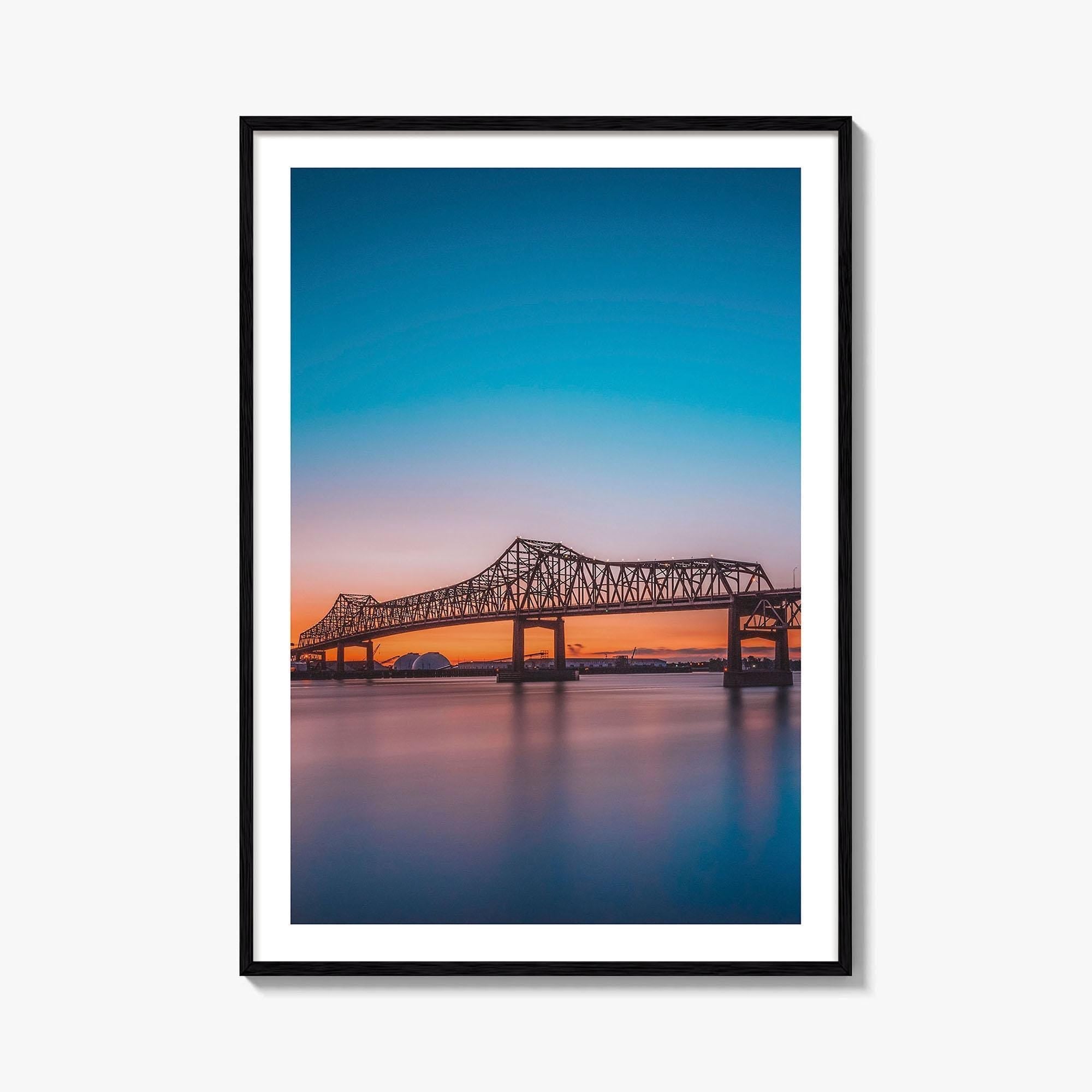 Baton Rouge Fine Art Photo Print, Louisiana, Mississippi River Bridge, USA Wall Decor Poster