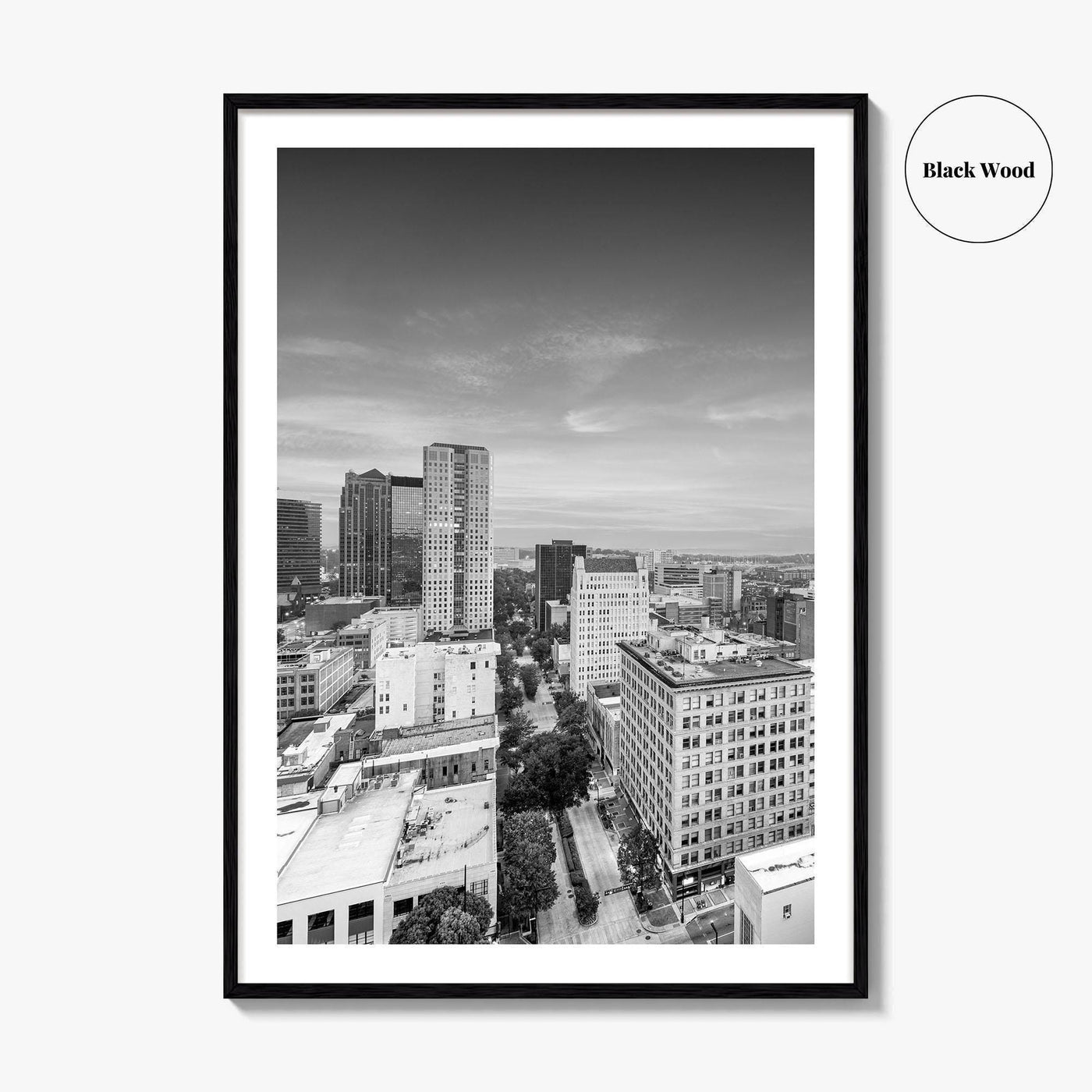 Birmingham Alabama Skyline Black and White Fine Art Photo Print, City, Alabama Poster