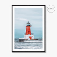 Ann Arbor Fine Art Photo Print, Michigan Lighthouse Wall Decor Poster, USA