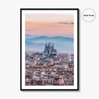 Barcelona Skyline Fine Art Photo Print, Sagrada Familia, Catalonia Spain Wall Decor Poster