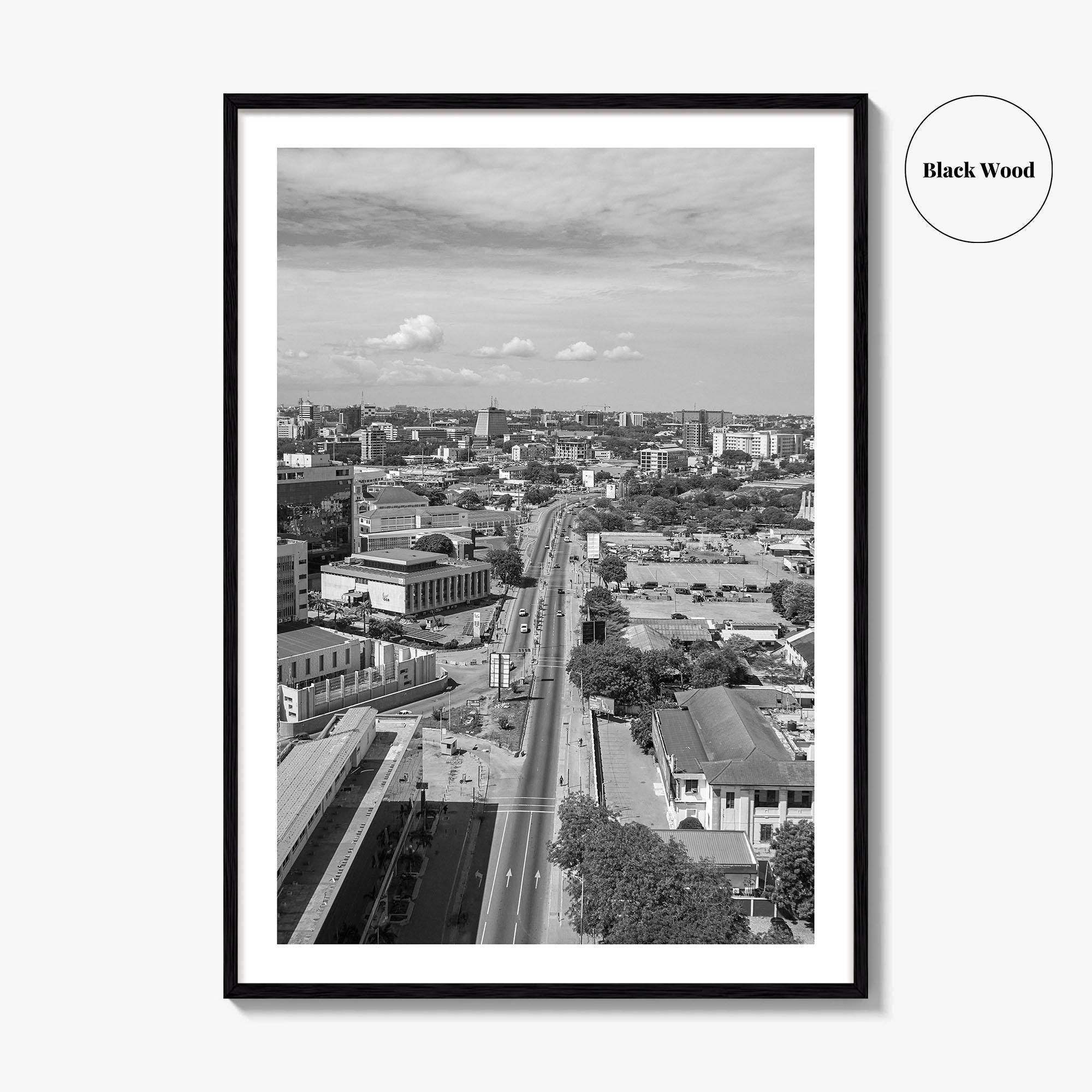 Accra Black and White Fine Art Photo Print, Ghana Central Poster, West Africa Decor