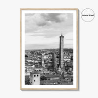 Bologna Black and White Fine Art Photo Print, Asinelli Garisenda Towers, Emilia-Romagna Italy
