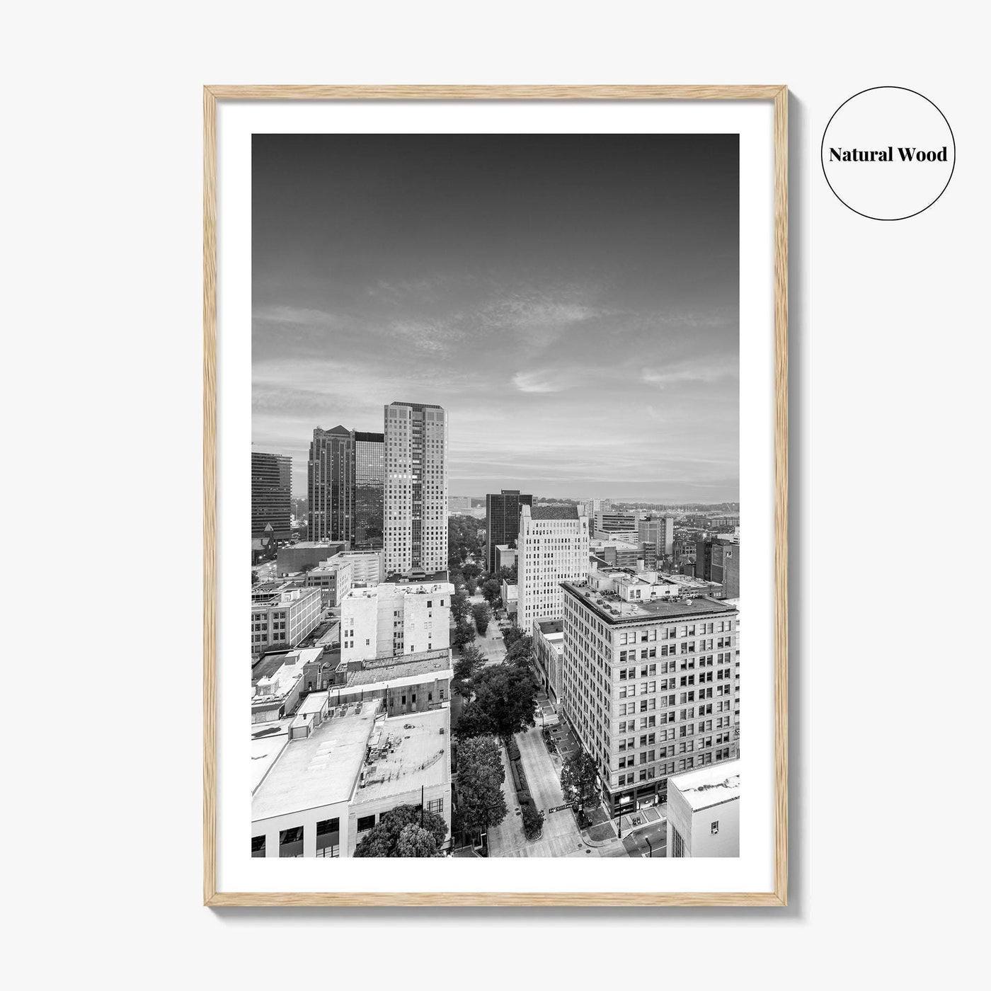 Birmingham Alabama Skyline Black and White Fine Art Photo Print, City, Alabama Poster