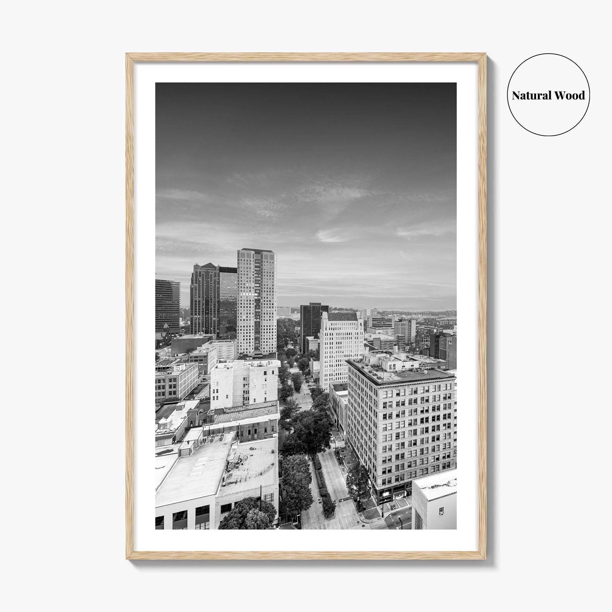 Birmingham Alabama Skyline Black and White Fine Art Photo Print, City, Alabama Poster