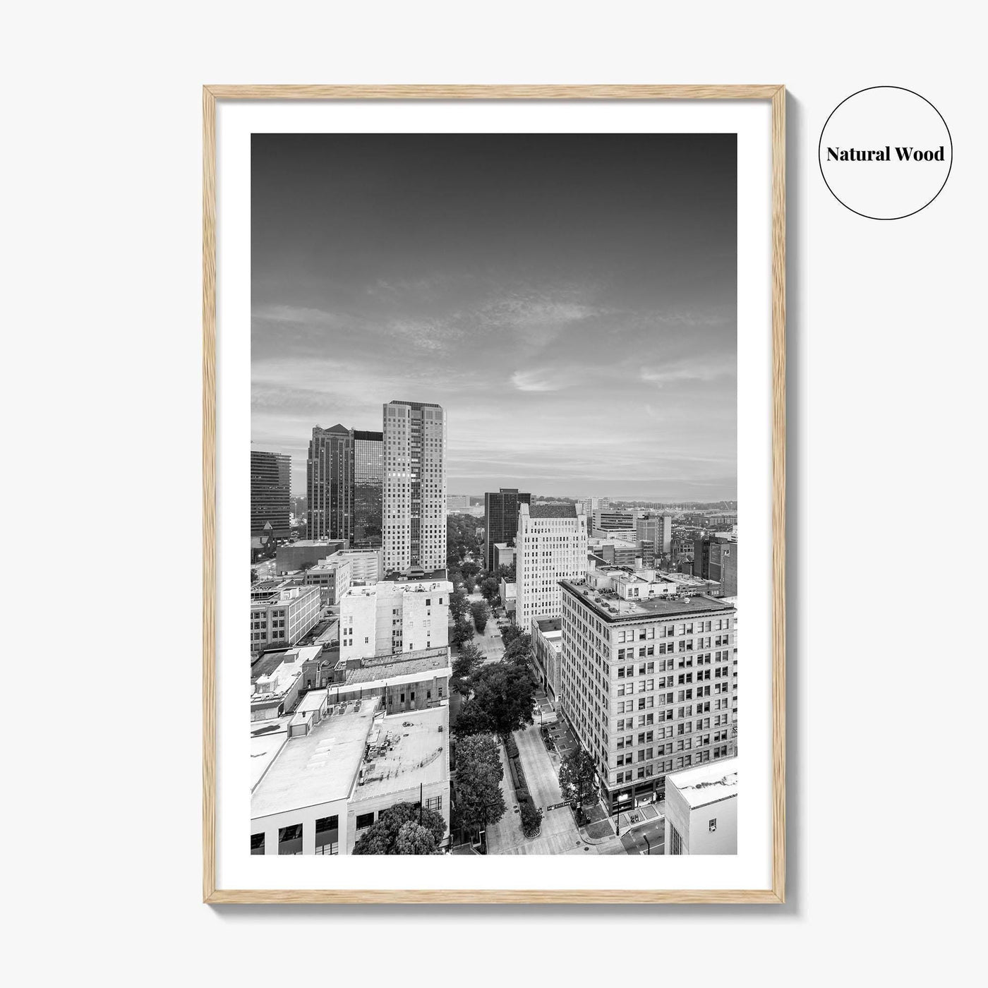 Birmingham Alabama Skyline Black and White Fine Art Photo Print, City, Alabama Poster