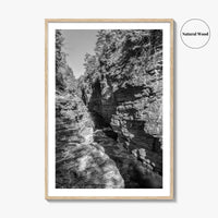 Ausable Chasm Black and White Fine Art Photo Print, Adirondack Mountains New York Poster