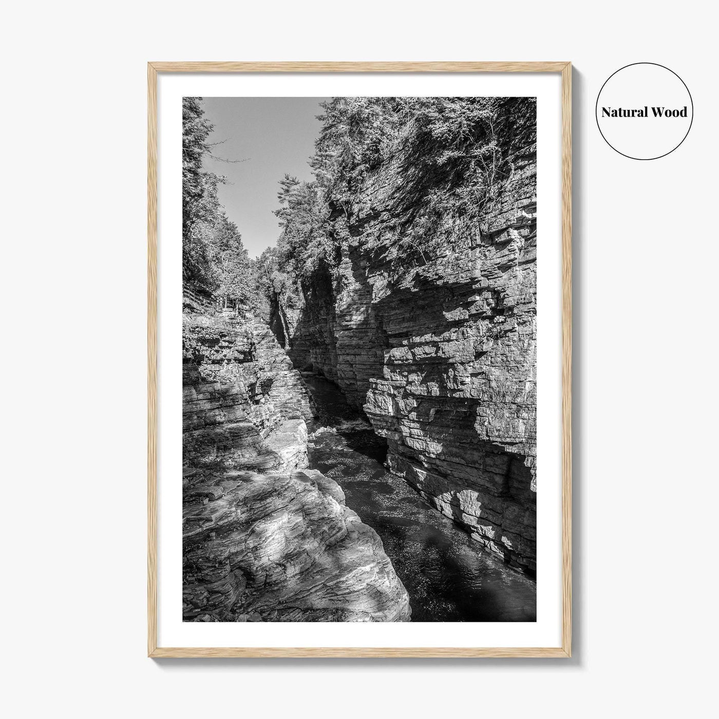 Ausable Chasm Black and White Fine Art Photo Print, Adirondack Mountains New York Poster