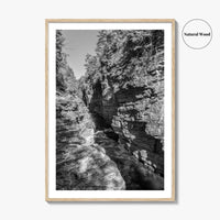 Ausable Chasm Black and White Fine Art Photo Print, Adirondack Mountains New York Poster
