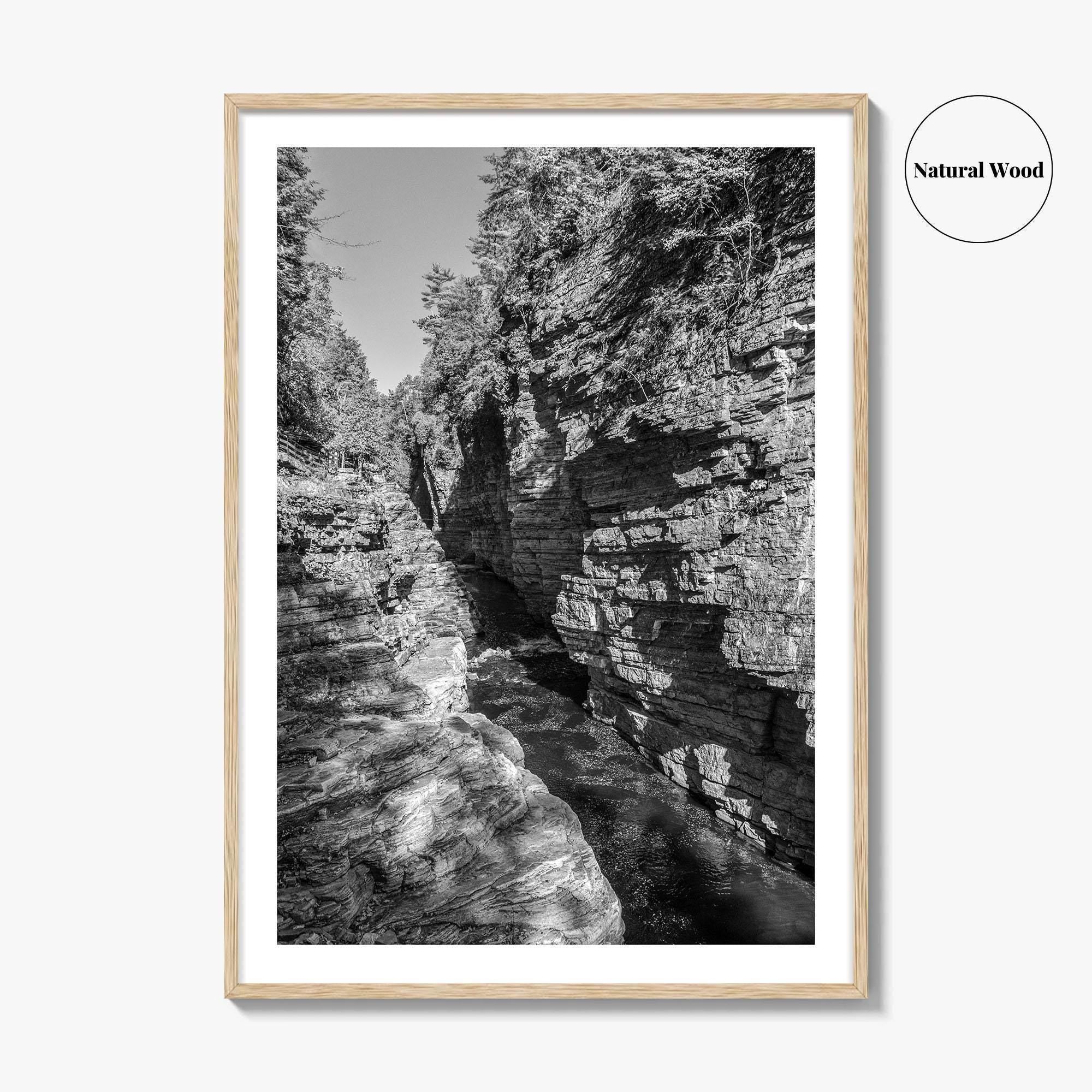 Ausable Chasm Black and White Fine Art Photo Print, Adirondack Mountains New York Poster