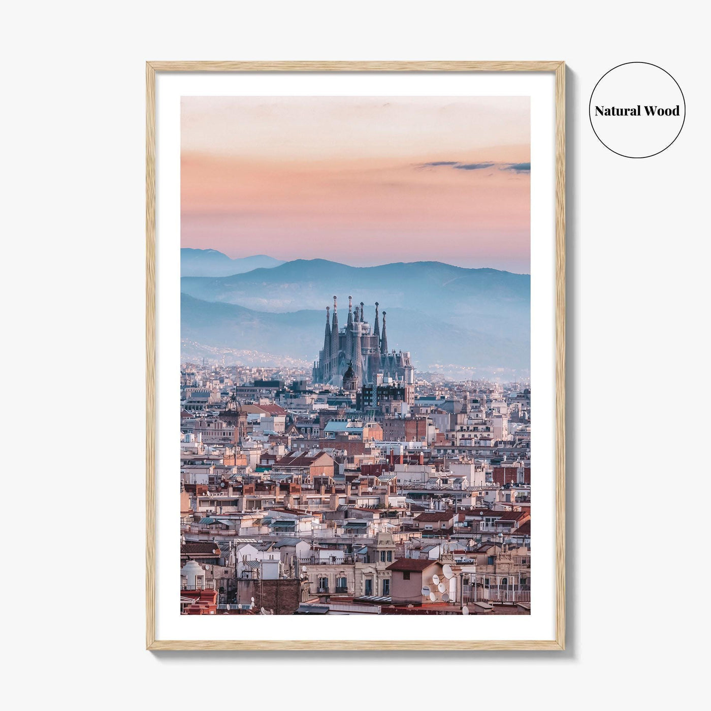 Barcelona Skyline Fine Art Photo Print, Sagrada Familia, Catalonia Spain Wall Decor Poster