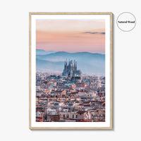 Barcelona Skyline Fine Art Photo Print, Sagrada Familia, Catalonia Spain Wall Decor Poster