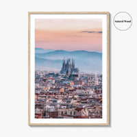 Barcelona Skyline Fine Art Photo Print, Sagrada Familia, Catalonia Spain Wall Decor Poster