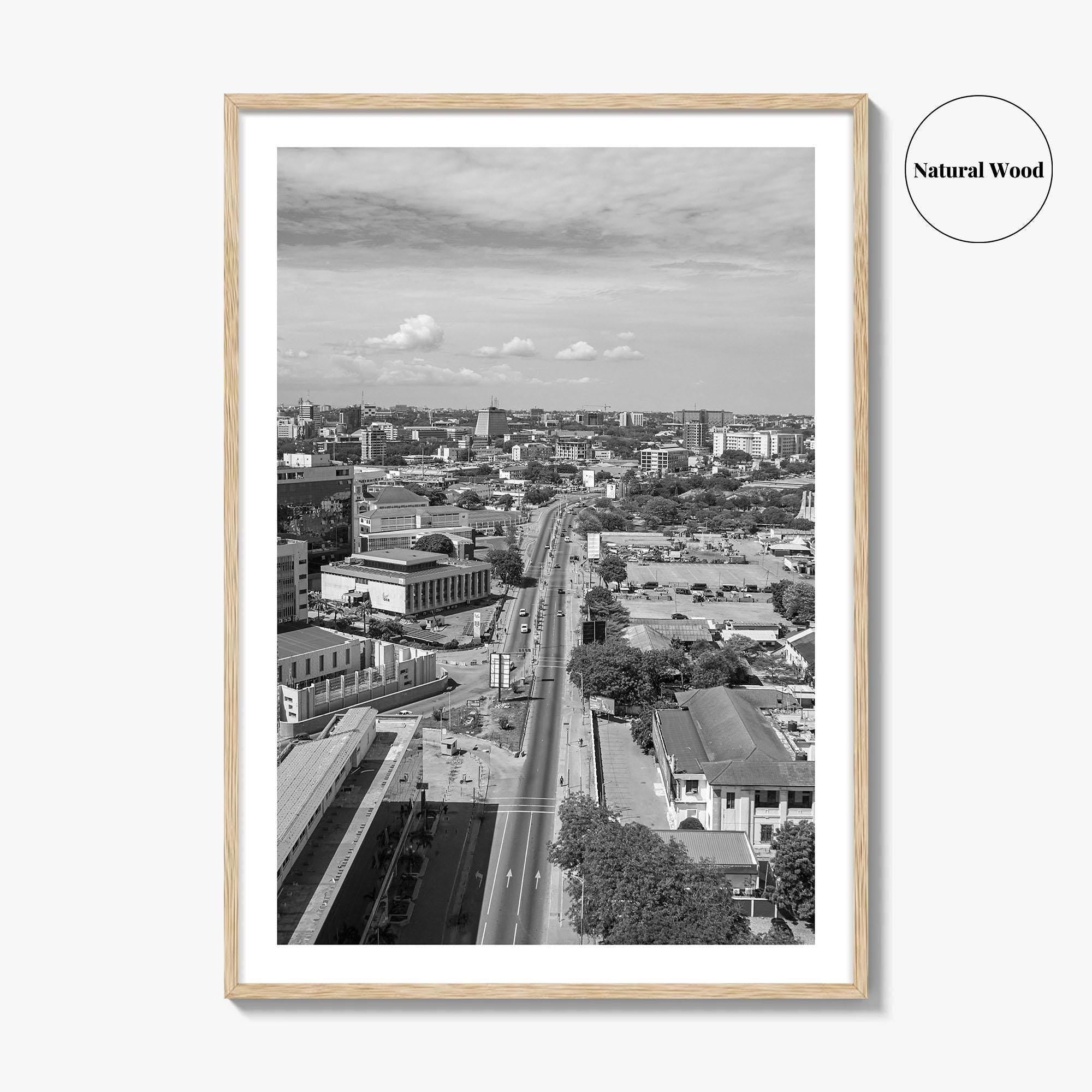 Accra Black and White Fine Art Photo Print, Ghana Central Poster, West Africa Decor