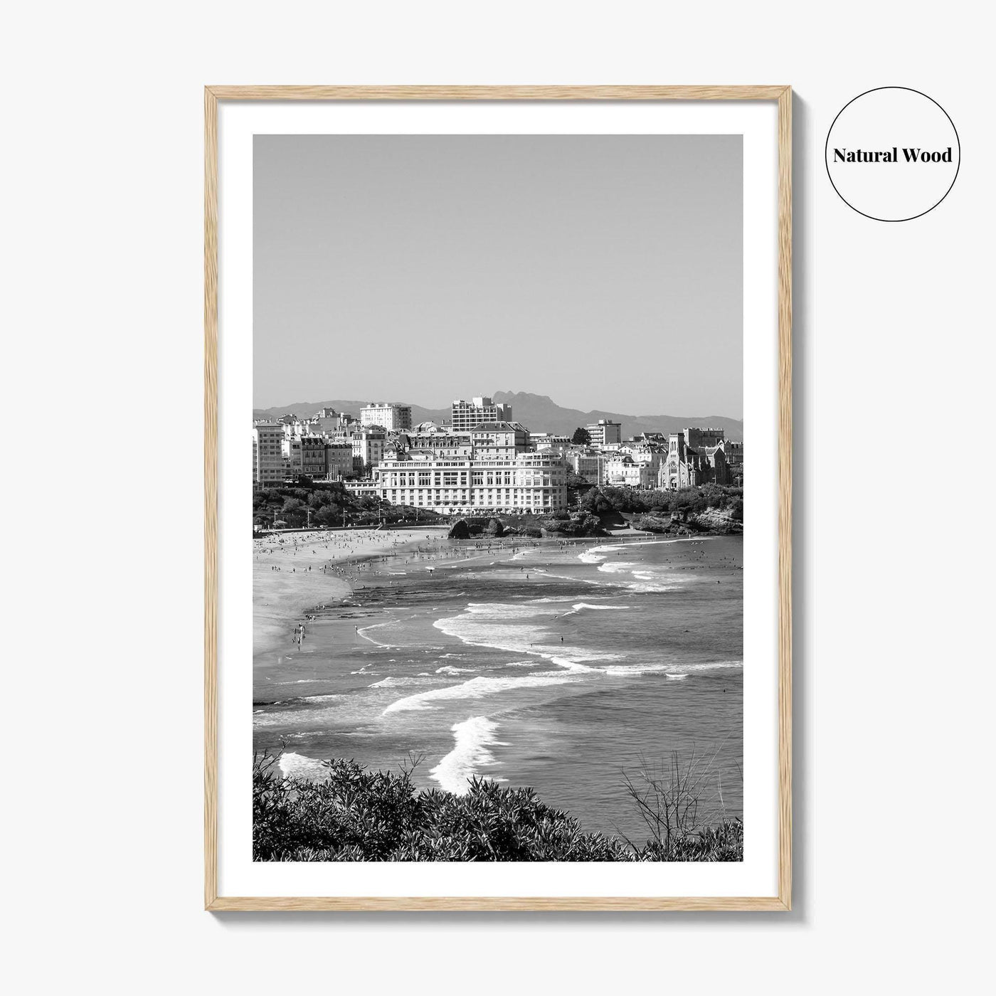 Biarritz Black and White Fine Art Photo Print, Basque France, Grande Plage Poster