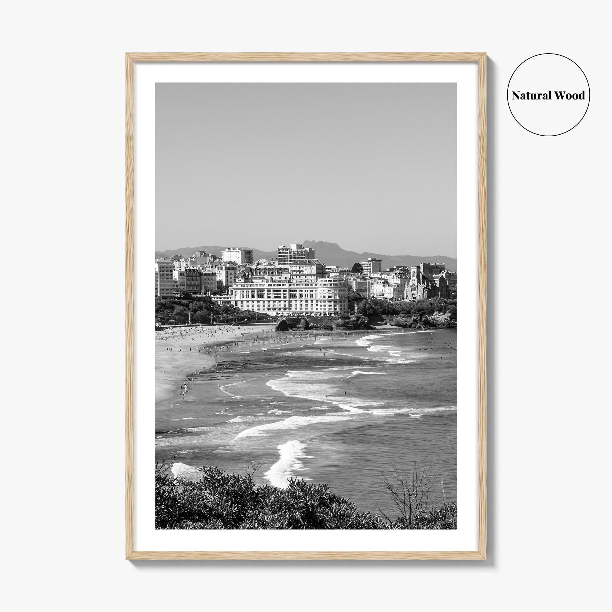 Biarritz Black and White Fine Art Photo Print, Basque France, Grande Plage Poster