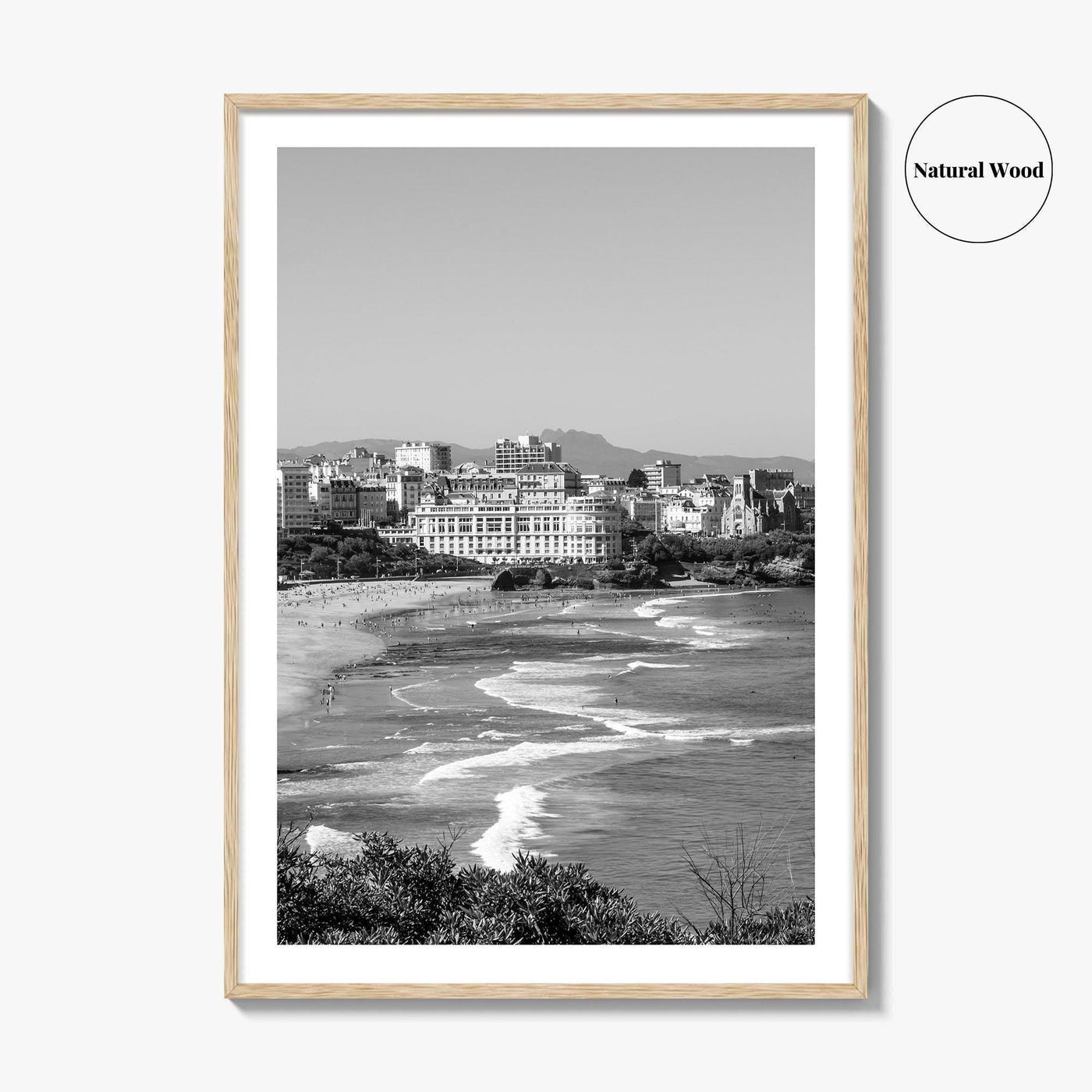Biarritz Black and White Fine Art Photo Print, Basque France, Grande Plage Poster