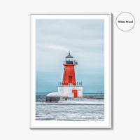Ann Arbor Fine Art Photo Print, Michigan Lighthouse Wall Decor Poster, USA
