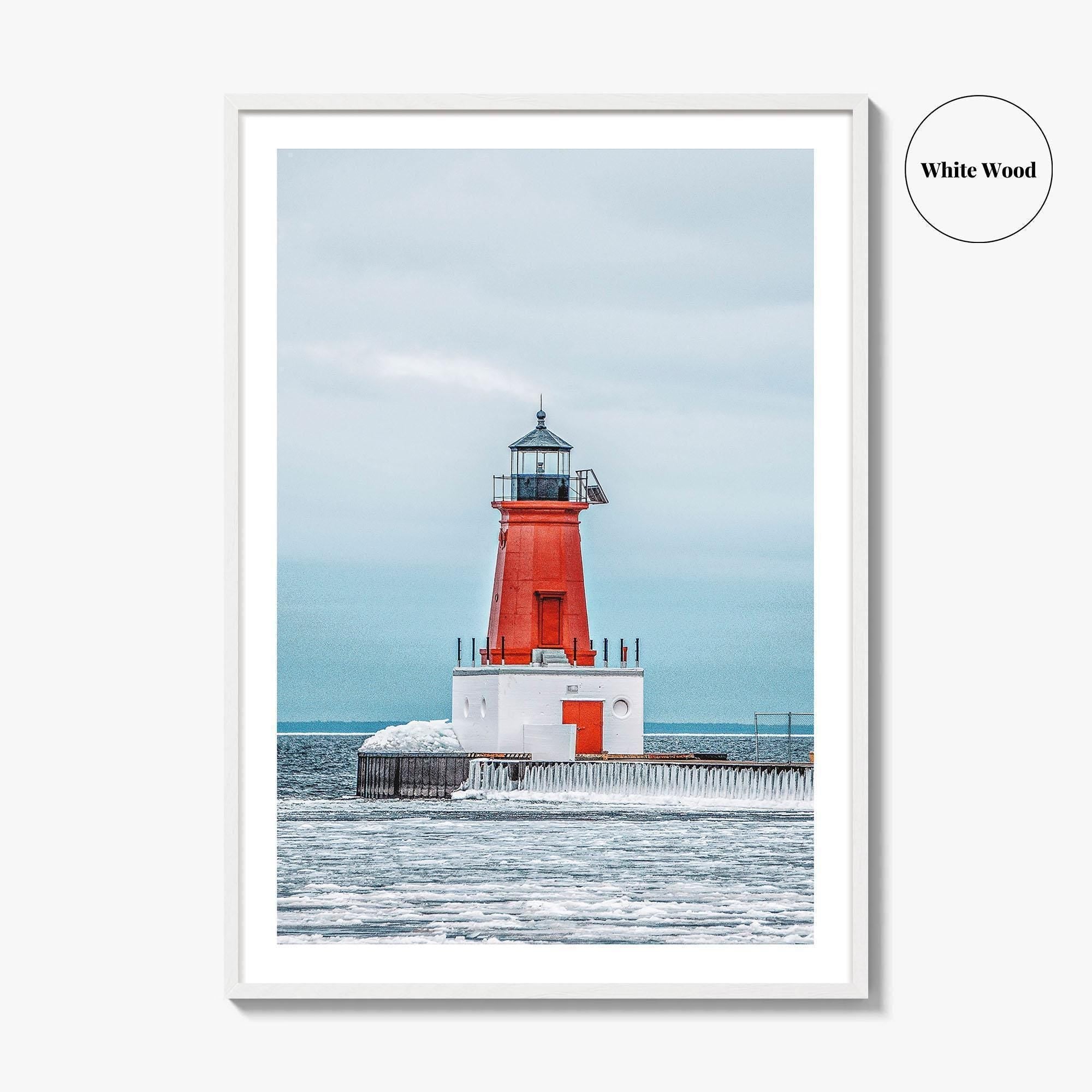 Ann Arbor Fine Art Photo Print, Michigan Lighthouse Wall Decor Poster, USA