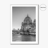 Berlin Black and White Fine Art Photo Print, Berliner Dom Museum Island Germany Poster